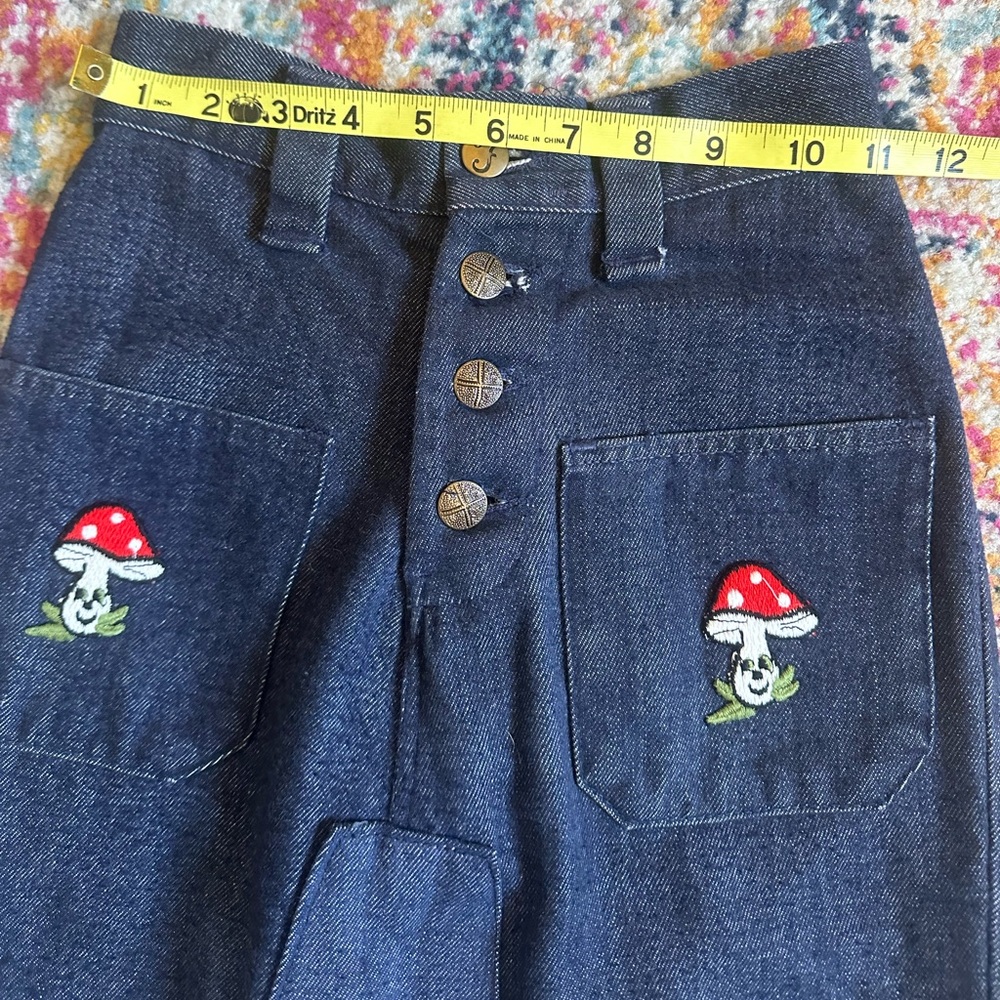 Vintage Mushroom and Frog Denim Skirt - Picture 7 of 8